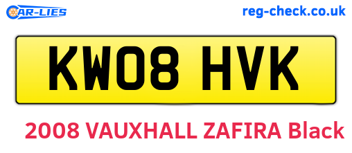 KW08HVK are the vehicle registration plates.
