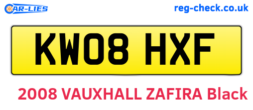 KW08HXF are the vehicle registration plates.