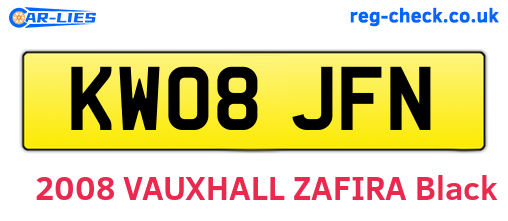 KW08JFN are the vehicle registration plates.