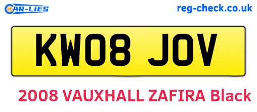KW08JOV are the vehicle registration plates.