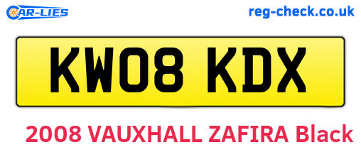 KW08KDX are the vehicle registration plates.