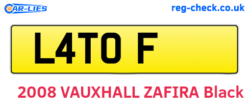 L4TOF are the vehicle registration plates.