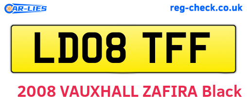 LD08TFF are the vehicle registration plates.