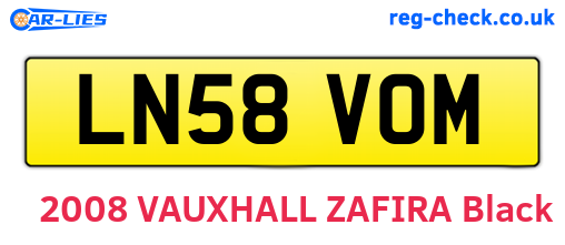 LN58VOM are the vehicle registration plates.