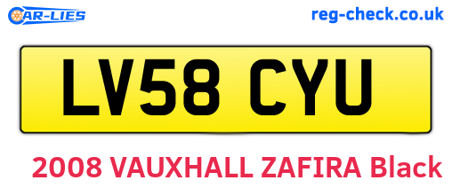 LV58CYU are the vehicle registration plates.