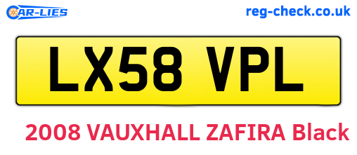 LX58VPL are the vehicle registration plates.