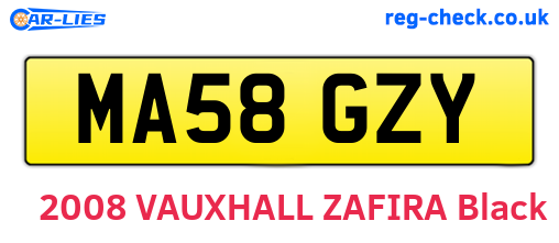 MA58GZY are the vehicle registration plates.