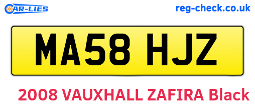 MA58HJZ are the vehicle registration plates.