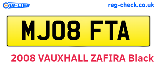 MJ08FTA are the vehicle registration plates.