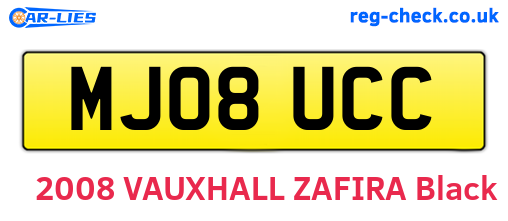 MJ08UCC are the vehicle registration plates.