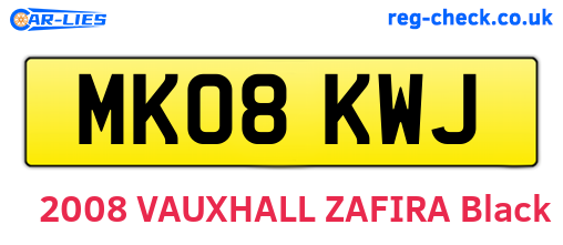 MK08KWJ are the vehicle registration plates.