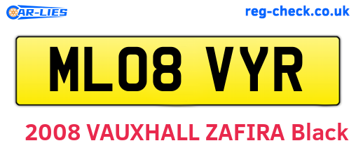 ML08VYR are the vehicle registration plates.