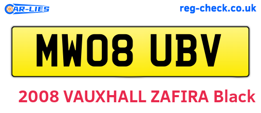 MW08UBV are the vehicle registration plates.