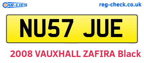 NU57JUE are the vehicle registration plates.