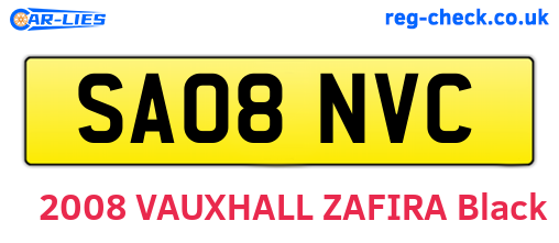 SA08NVC are the vehicle registration plates.