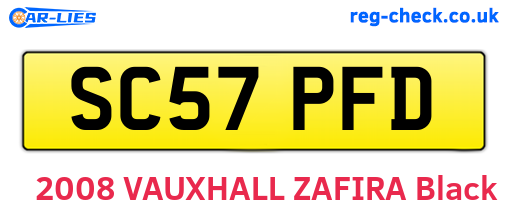SC57PFD are the vehicle registration plates.