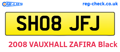 SH08JFJ are the vehicle registration plates.