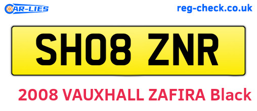 SH08ZNR are the vehicle registration plates.