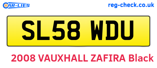SL58WDU are the vehicle registration plates.