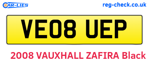 VE08UEP are the vehicle registration plates.
