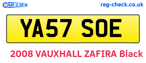 YA57SOE are the vehicle registration plates.
