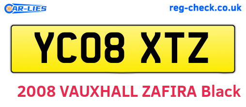 YC08XTZ are the vehicle registration plates.