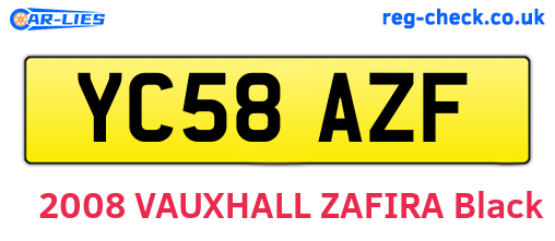 YC58AZF are the vehicle registration plates.