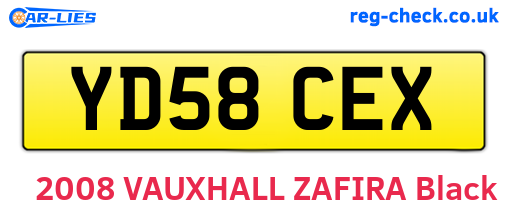 YD58CEX are the vehicle registration plates.
