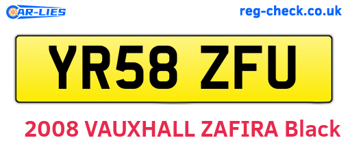 YR58ZFU are the vehicle registration plates.