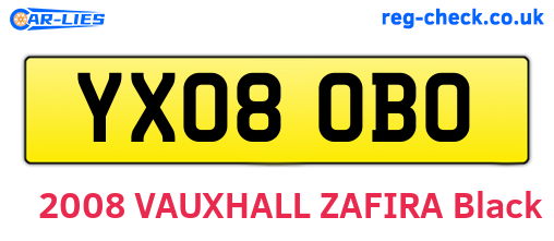YX08OBO are the vehicle registration plates.