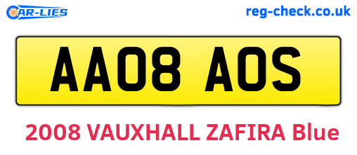 AA08AOS are the vehicle registration plates.