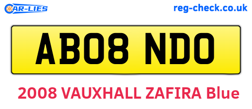 AB08NDO are the vehicle registration plates.