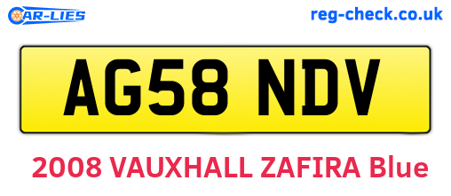 AG58NDV are the vehicle registration plates.