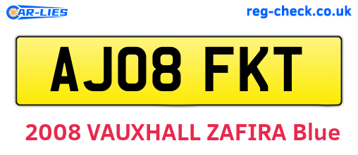 AJ08FKT are the vehicle registration plates.