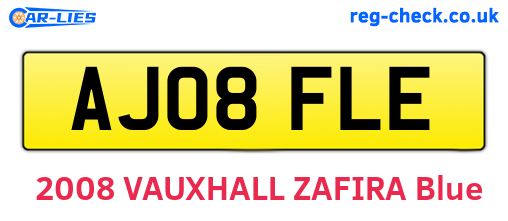 AJ08FLE are the vehicle registration plates.
