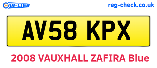 AV58KPX are the vehicle registration plates.