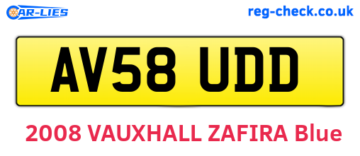AV58UDD are the vehicle registration plates.