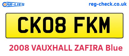 CK08FKM are the vehicle registration plates.