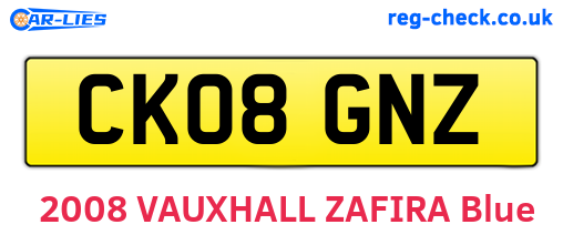 CK08GNZ are the vehicle registration plates.