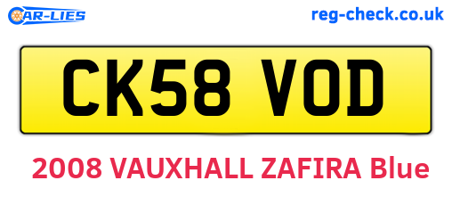 CK58VOD are the vehicle registration plates.