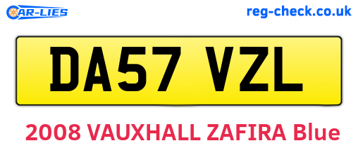 DA57VZL are the vehicle registration plates.