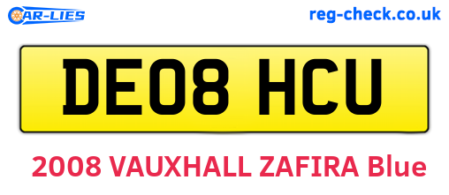 DE08HCU are the vehicle registration plates.