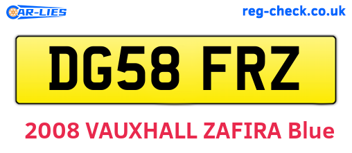 DG58FRZ are the vehicle registration plates.