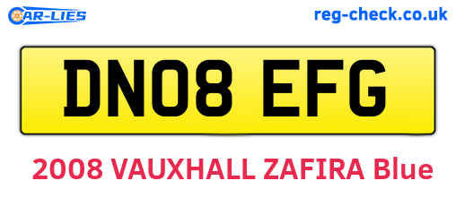 DN08EFG are the vehicle registration plates.