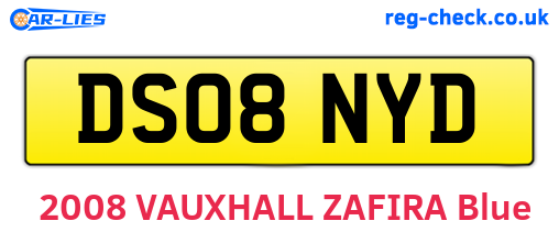 DS08NYD are the vehicle registration plates.