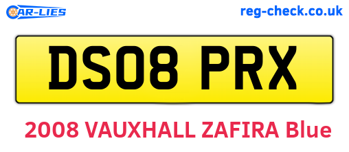 DS08PRX are the vehicle registration plates.