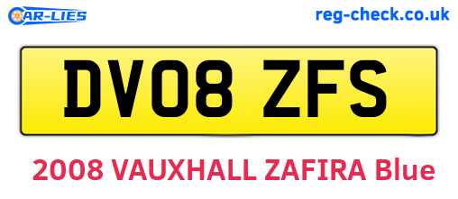 DV08ZFS are the vehicle registration plates.