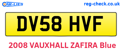 DV58HVF are the vehicle registration plates.