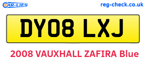 DY08LXJ are the vehicle registration plates.