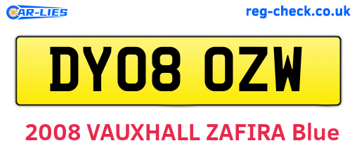 DY08OZW are the vehicle registration plates.